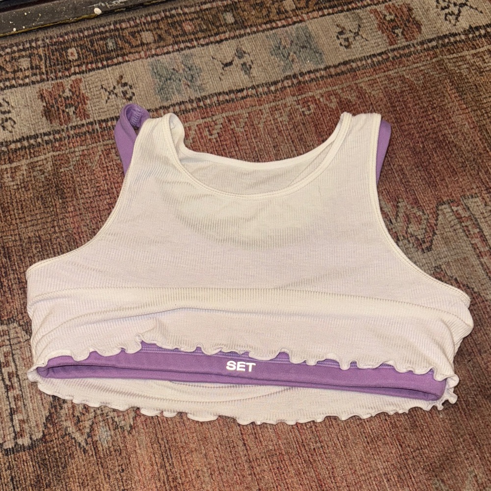 Set Active Double Layer Scallop Sports Bra